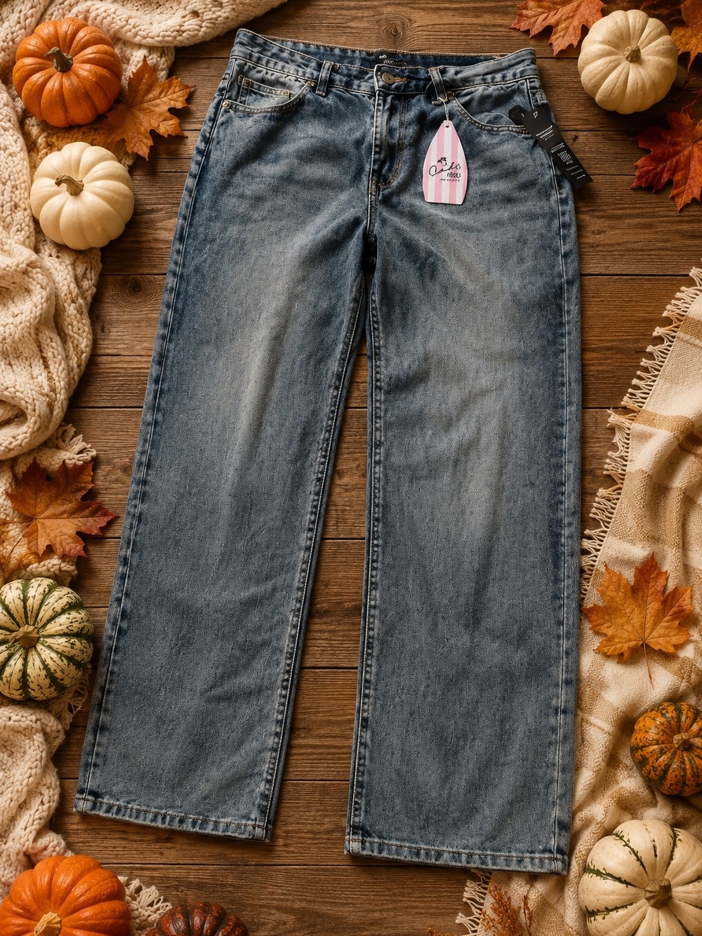 High-Rise Wide Leg Jeans in Faded Blue